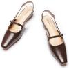 C.Paravano Slingback Flats | Women’s Flats | Women’s Pumps Low Heels | Dress Shoes Sandals(Dark Brown)