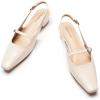 C.Paravano Slingback Flats | Women’s Flats | Women’s Pumps Low Heels | Dress Shoes Sandals(White)