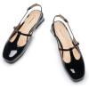 C.Paravano Slingback Heels for Women | T-Strap Mary Jane Shoes | Womens Pumps | Low Heel Dress Shoes(Black)