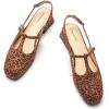 C.Paravano Slingback Heels for Women | T-Strap Mary Jane Shoes | Womens Pumps | Low Heel Dress Shoes(Leopard)