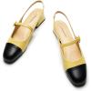 C.Paravano Slingback Sandals Round Toe | Slingback for Women | Dress Shoes | Women’s Mary Jane | Low Block Heel(Yellow)