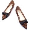 C.Paravano Women’s Suede Bow Knot Ballet Flats Pointed Toe Slip-On Comfort Shoes for Casual & Formal Wear(Size 8.5,A1 Leopard)