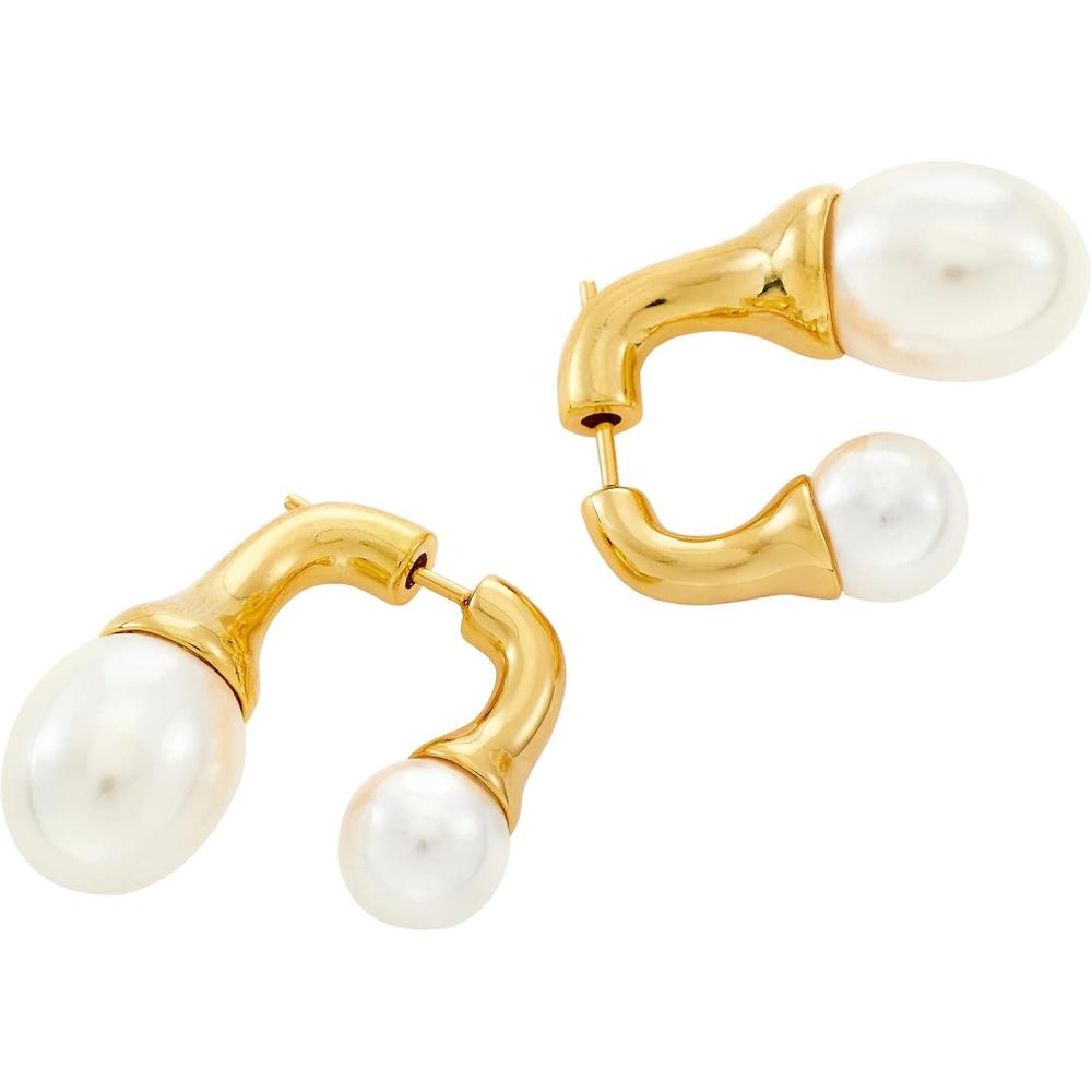 imageCParavano Gold Earrings Dangle Dangle Earrings Pearl Gold Wedding Earrings Gold 18K Gold Plated Earrings for Women 925 Sterling Silver Earrings for WomenEARRING11