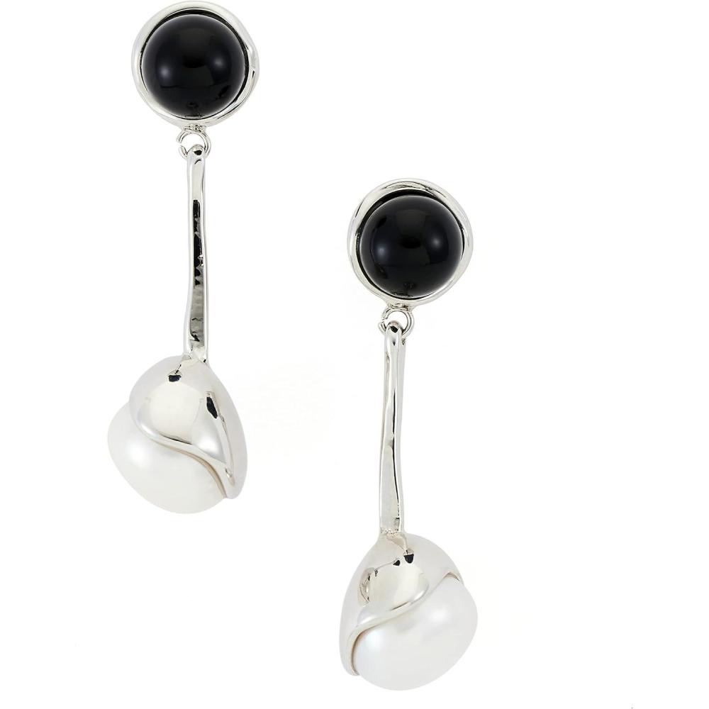 imageCParavano Gold Earrings Dangle Dangle Earrings Pearl Gold Wedding Earrings Gold 18K Gold Plated Earrings for Women 925 Sterling Silver Earrings for WomenF9Silver