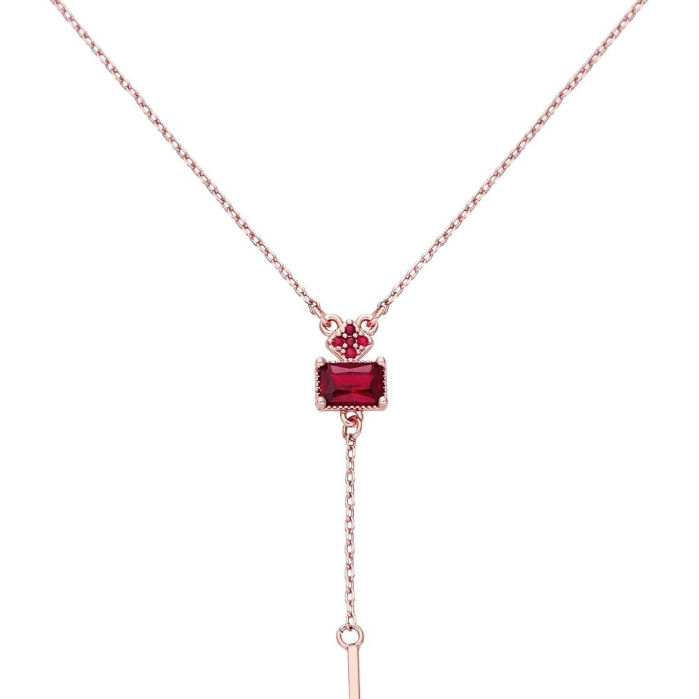 imageCParavano Necklaces for Women Gemstone Necklace 18K Necklace for Women Jewelry for Women Chain Necklace Pendant Necklace for Women Necklaces for HerF65Red