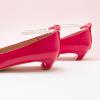 C.Paravano Chunky Low Heel Women’s Square Toe Pumps Slip-On Closed Toe Low Heeled Pearl Ankle Strap Pumps Bridal Wedding Shoes(Hotpink)