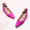 C.Paravano Chunky Low Heel Women’s Square Toe Pumps Slip-On Closed Toe Low Heeled Pearl Ankle Strap Pumps Bridal Wedding Shoes(Purplish)