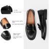 C.Paravano Genuine Leather Penny Loafers | Loafers for Women | Casual Slip On | Walking Flats Classic Driving Moccasins(Black)