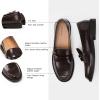 C.Paravano Genuine Leather Penny Loafers | Loafers for Women | Casual Slip On | Walking Flats Classic Driving Moccasins(Brown)