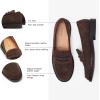 C.Paravano Genuine Leather Penny Loafers | Loafers for Women | Casual Slip On | Walking Flats Classic Driving Moccasins(Chestnut)