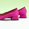 C.Paravano Low Heel Dress Shoes for Women | Elegant Slip On Heels with Bowknot | Comfortable Square Toe Pumps | Wedding Work Office Heeled Shoes(Hotpink, 38)