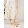 C.Paravano Low Heel Dress Shoes for Women | Elegant Slip On Heels with Bowknot | Comfortable Square Toe Pumps | Wedding Work Office Heeled Shoes(Size 40,Yellow)