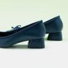 C.Paravano Low Heel Dress Shoes for Women | Elegant Slip On Heels with Bowknot | Wedding Work Office Heeled Shoes(Navy, 38)