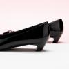 C.Paravano Metal Buckle Square Toe Low Block Heels Closed Toe Chunky Heels 1.1 in Low Heel Pumps Vintage Women’s Pump for Party Wear Dress Pumps Shoes Patent Leather(Black,6.5)