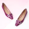 C.Paravano Metal Buckle Square Toe Low Block Heels Closed Toe Chunky Heels 1.1 in Low Heel Pumps Vintage Women’s Pump for Party Wear Dress Pumps Shoes Soft Lambskin(Purple,8.5)