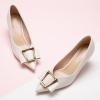 C.Paravano Pumps Shoes Women | Kitten Heels | Low Heel | Dress Shoes for Women | Pointed Toe Heels(White,Size 9)