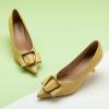 C.Paravano Pumps Shoes Women | Kitten Heels | Low Heel | Dress Shoes for Women | Pointed Toe Heels(Yellow,Size 9.5)
