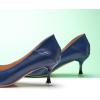 C.Paravano Womens Designer Pumps | Kitten Heels | Low Heels | Pumps Shoes Women | Pointed Toe(Size 8,Navy)