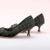 C.Paravano Womens Designer Pumps | Kitten Heels for Women | Low Heels | Heels for Women | Women Shoes Dressy(Black Multi)