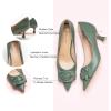 C.Paravano Womens Designer Pumps | Kitten Heels for Women | Low Heels | Heels for Women | Women Shoes Dressy(Green)