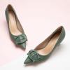 C.Paravano Womens Designer Pumps | Kitten Heels for Women | Low Heels | Heels for Women | Women Shoes Dressy(Green)