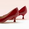 C.Paravano Womens Designer Pumps | Kitten Heels for Women | Low Heels | Heels for Women | Women Shoes Dressy(Heels Red,Size 9)