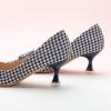 C.Paravano Womens Designer Pumps | Kitten Heels for Women | Low Heels | Heels for Women | Women Shoes Dressy(Houndstooth)