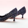 C.Paravano Womens Designer Pumps | Kitten Heels for Women | Low Heels | Heels for Women | Women Shoes Dressy(Navy/White)