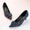 C.Paravano Womens Designer Pumps | Kitten Heels for Women | Low Heels | Heels for Women | Women Shoes Dressy(Navy/White)