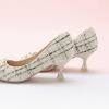 C.Paravano Womens Designer Pumps | Kitten Heels for Women | Low Heels | Heels for Women | Women Shoes Dressy(White Multi)
