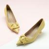C.Paravano Womens Designer Pumps | Kitten Heels for Women | Low Heels | Heels for Women | Women Shoes Dressy(Yellow)