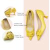 C.Paravano Womens Designer Pumps | Kitten Heels for Women | Low Heels | Heels for Women | Women Shoes Dressy(Yellow)