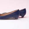 C.Paravano Women’s Metal Buckle Low Heels Pumps, Size 8, Navy
