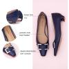C.Paravano Women’s Metal Buckle Low Heels Pumps, Size 8, Navy