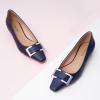 C.Paravano Women’s Metal Buckle Low Heels Pumps, Size 8, Navy