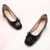 C.Paravano Women’s Pump | Square Toe Low Block Heels | Closed Toe Chunky Heels | Leather Low Heel Pumps | Dress Wedding Shoes(Black)