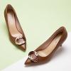 C.Paravano Women’s Pumps | Women Heels Closed Toe | Pumps Shoes Women | Chic Pointed Toe Design | Comfort Heels (Brown,Size 9)