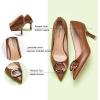 C.Paravano Women’s Pumps | Women Heels Closed Toe | Pumps Shoes Women | Chic Pointed Toe Design | Comfort Heels (Brown,Size 9)