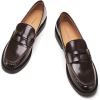 C.Paravano Genuine Leather Penny Loafers | Loafers for Women | Casual Slip On | Walking Flats Classic Driving Moccasins(Brown)