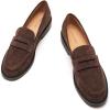 C.Paravano Genuine Leather Penny Loafers | Loafers for Women | Casual Slip On | Walking Flats Classic Driving Moccasins(Chestnut)