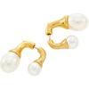 C.Paravano Gold Earrings Dangle Dangle Earrings Pearl Gold Wedding Earrings Gold 18K Gold Plated Earrings for Women 925 Sterling Silver Earrings for Women(EARRING_11)
