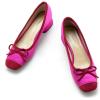 C.Paravano Low Heel Dress Shoes for Women | Elegant Slip On Heels with Bowknot | Comfortable Square Toe Pumps | Wedding Work Office Heeled Shoes(Hotpink, 38)