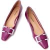 C.Paravano Metal Buckle Square Toe Low Block Heels Closed Toe Chunky Heels 1.1 in Low Heel Pumps Vintage Women’s Pump for Party Wear Dress Pumps Shoes Soft Lambskin(Purple,8.5)