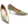 C.Paravano Pumps Women Pointed Toe Kitten Heel Pump Wedding Shoes Dressy Work Casual Low Heel Work Shoes for Office Wear(Light Green)