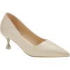 C.Paravano Pumps Women Pointed Toe Kitten Heel Pump Wedding Shoes Dressy Work Casual Low Heel Work Shoes for Office Wear(White)