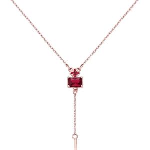 C.Paravano Necklaces for Women | Gemstone Necklace | 18K Necklace for Women | Jewelry for Women | Chain Necklace | Pendant Necklace for Women | Necklaces for Her(F65-Red)