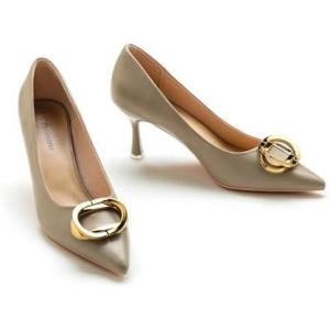C.Paravano Women’s Pumps | Women Heels Closed Toe | Pumps Shoes Women | Chic Pointed Toe Design | Comfort Heels(Camel,Size 8)