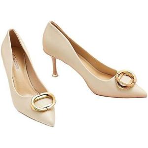 C.Paravano Women’s Pumps | Women Heels Closed Toe | Pumps Shoes Women | Chic Pointed Toe Design | Comfort Heels(White,Size 9)