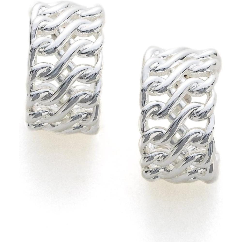 imageCParavano 18K Gold ampamp Sterling Silver Hoop Earrings for WomenEARRING37