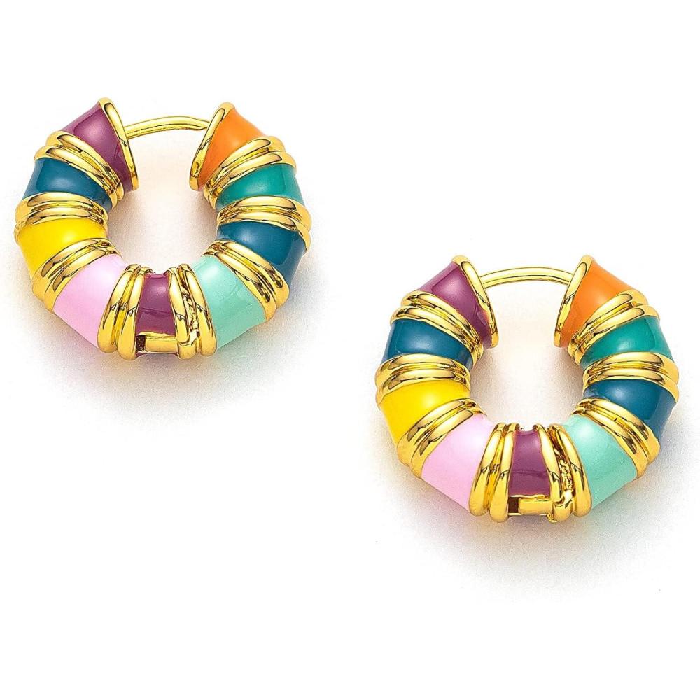 imageCParavano 18K Gold ampamp Sterling Silver Hoop Earrings for WomenEARRING40